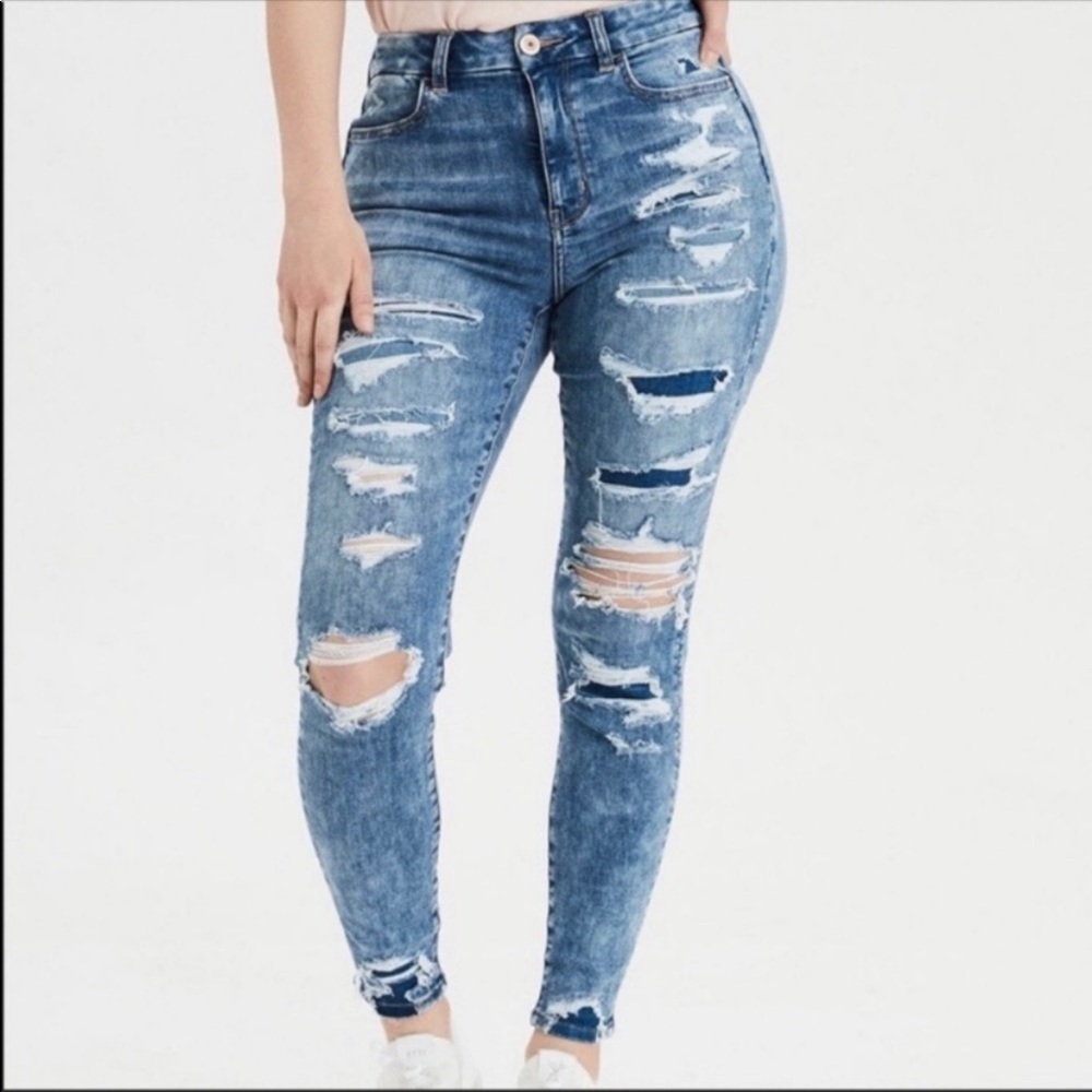 American Eagle Ne(x)t level women's stretch
curvy hi-rise blue jegging 26x26